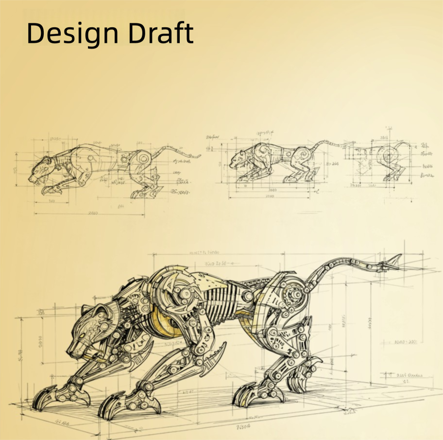 Mechanical Leopard 3D Metal Puzzle Kit