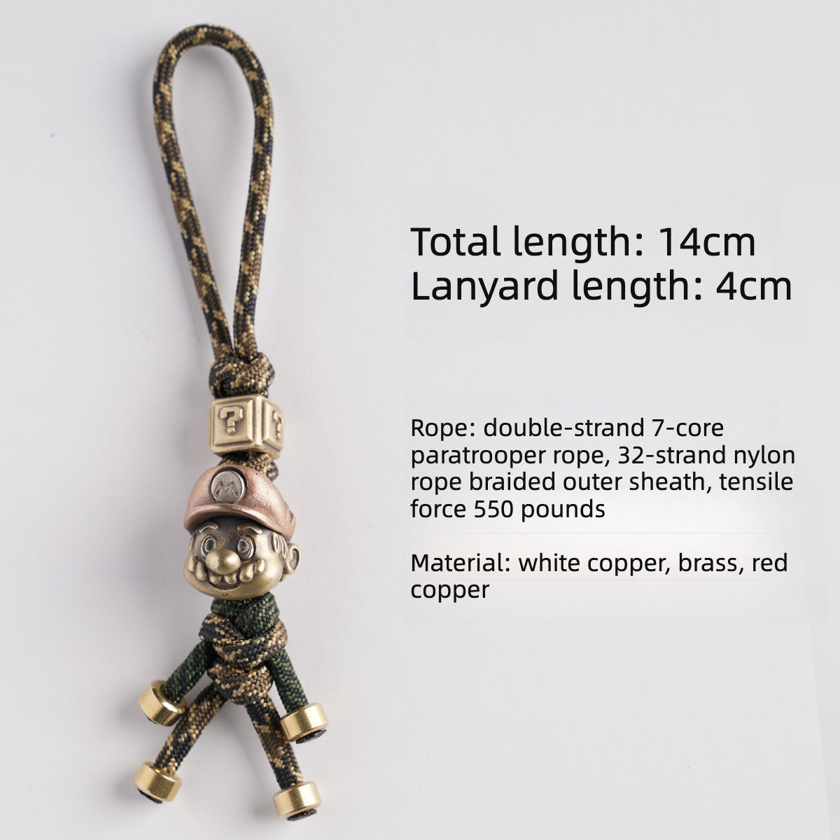 Handmade Mario Paracord EDC Pendant