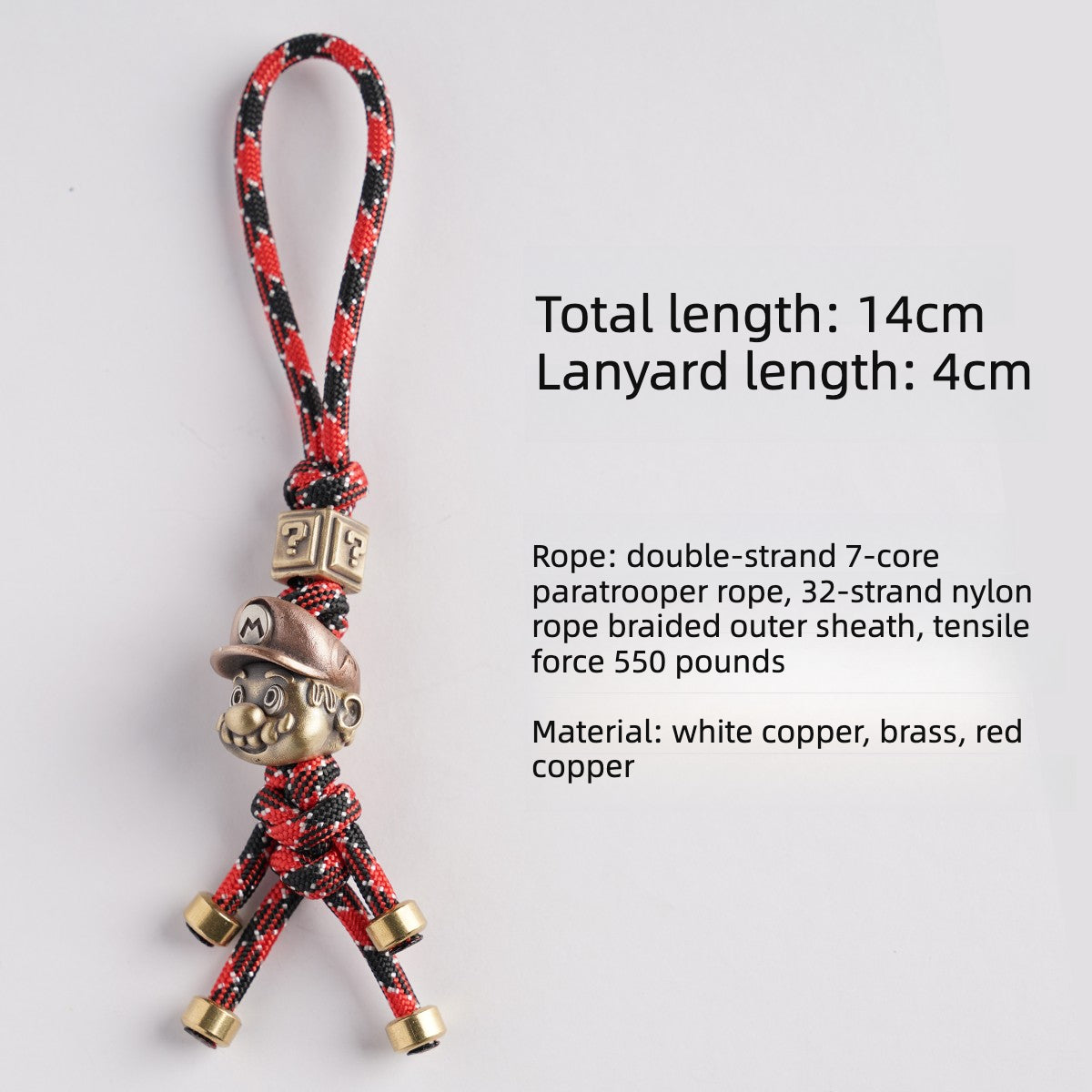 Handmade Mario Paracord EDC Pendant