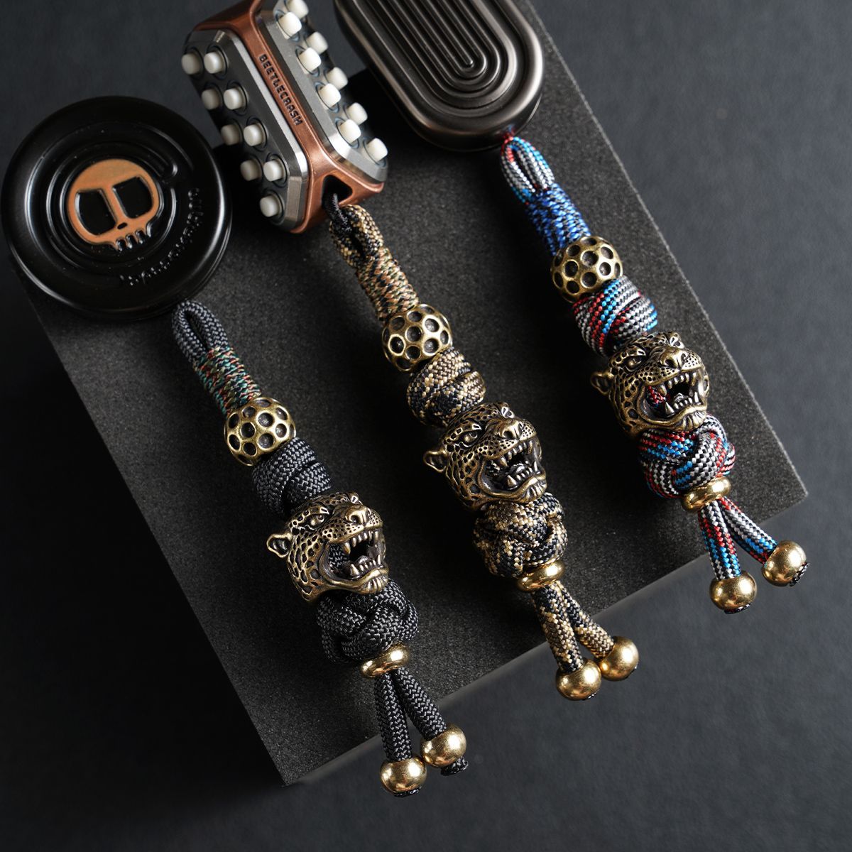 Handmade Leopard Head Paracord Pendant
