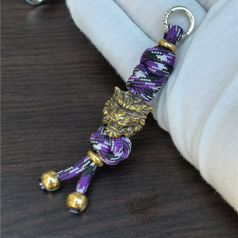 Tiger head brass pendant