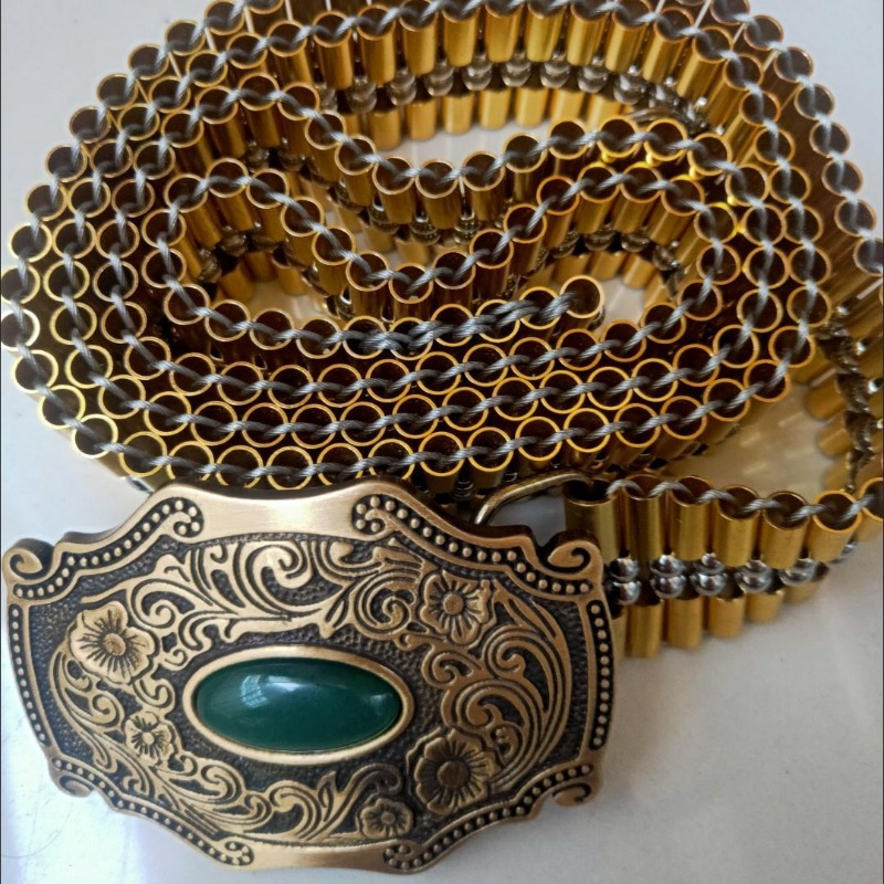 Handmade Metallic Belt (Brass + Steel Bead)