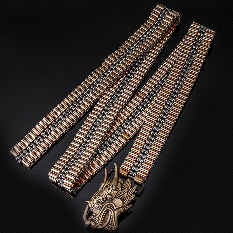 Handmade Metallic Belt (Brass + Steel Bead)