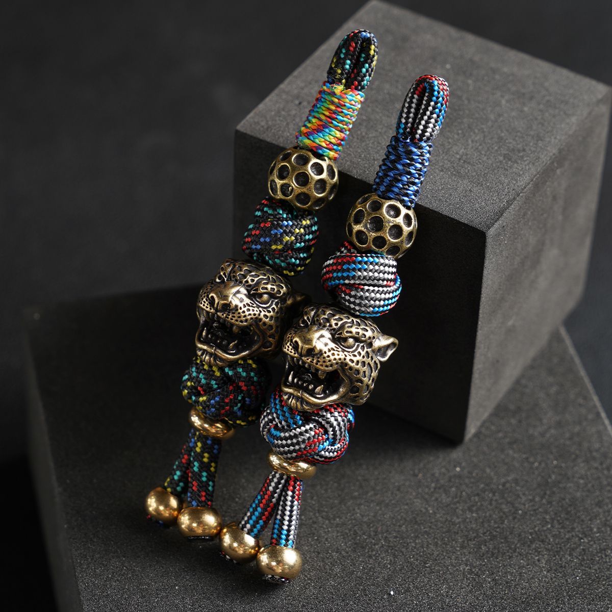 Handmade Leopard Head Paracord Pendant