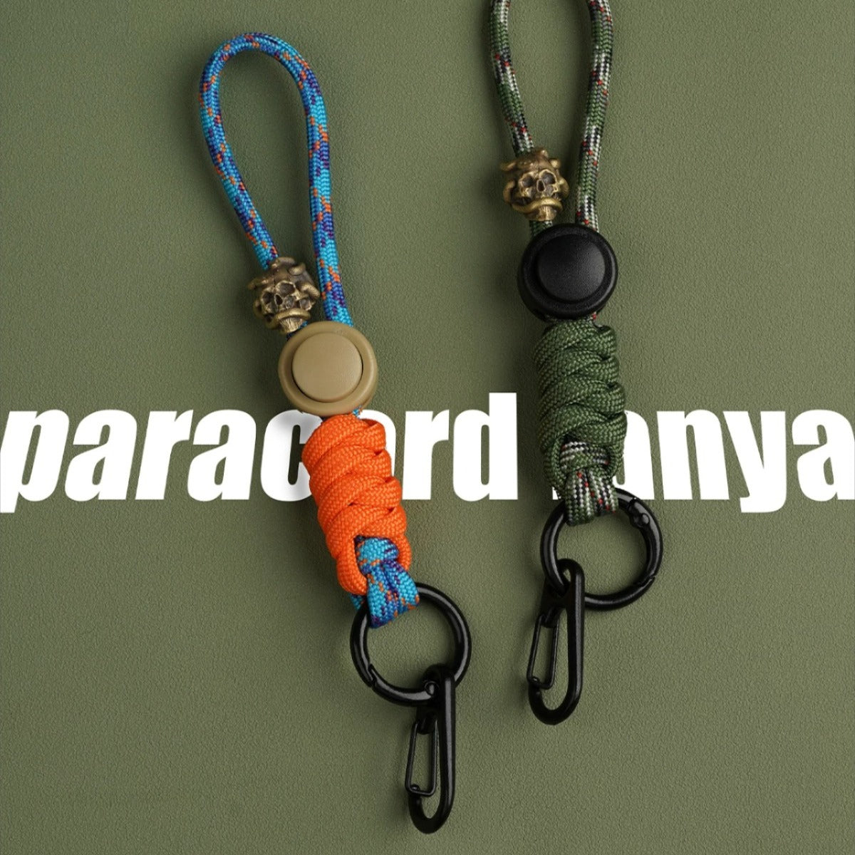 Handmade Skull Bead Paracord Lanyard