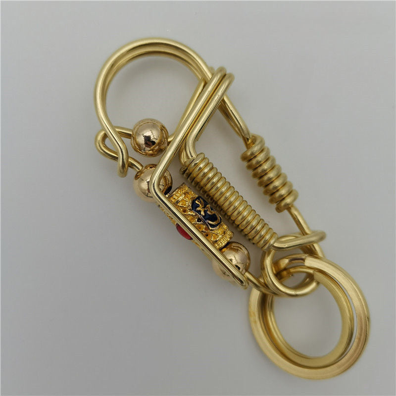 Prayer Barrel Bead Brass Keychain