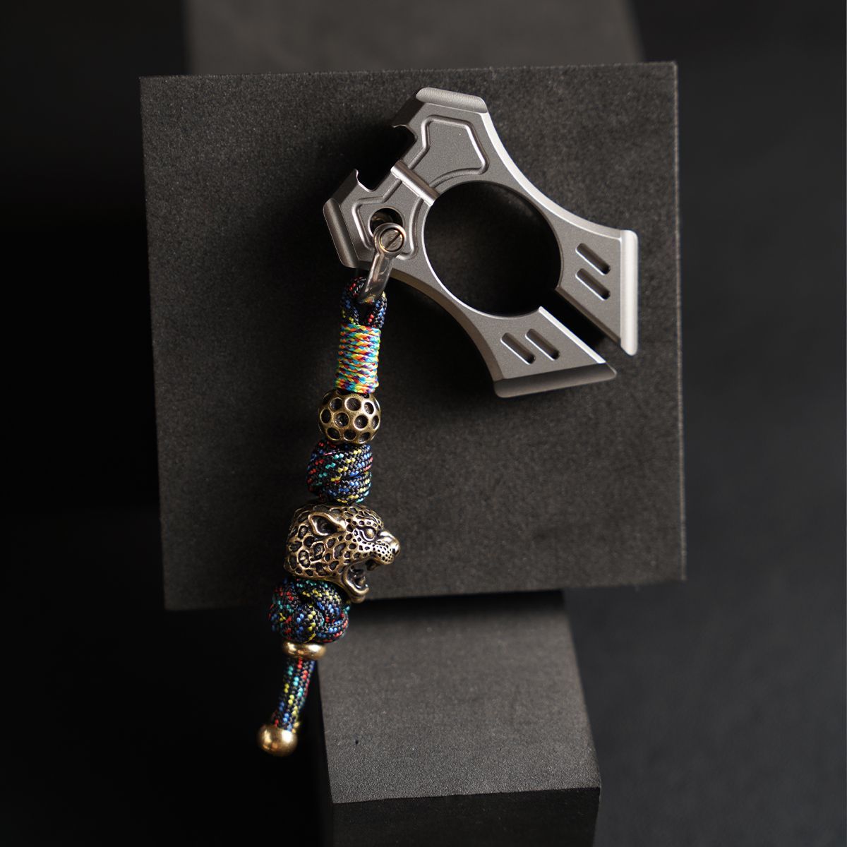 Handmade Leopard Head Paracord Pendant