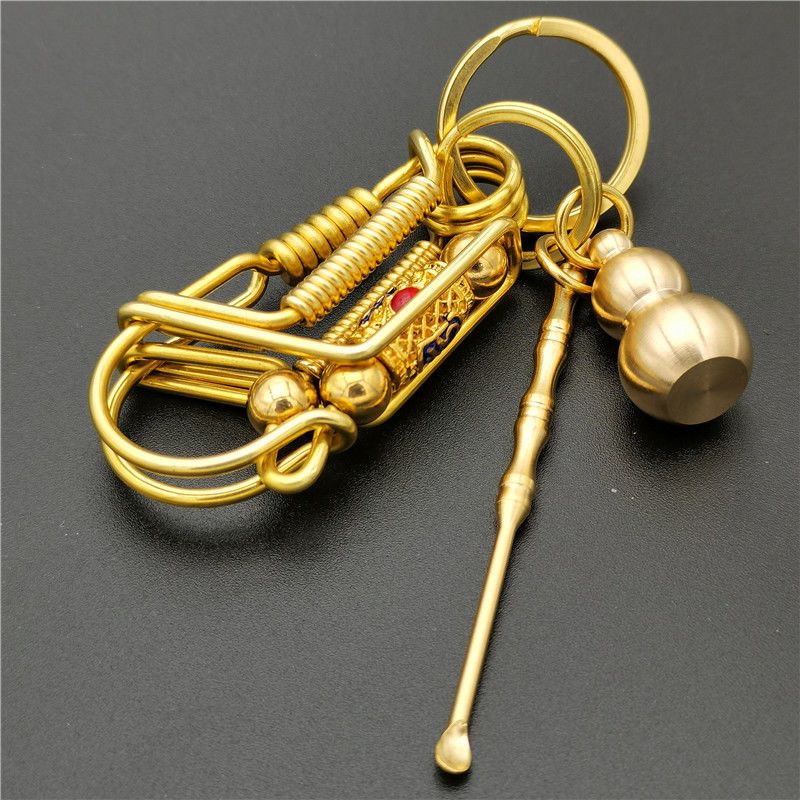 Prayer Roller Brass Keychain