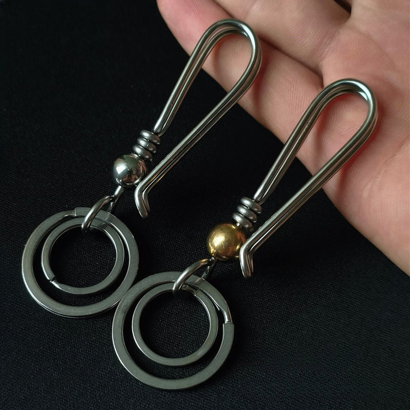 Hook round bead keychain