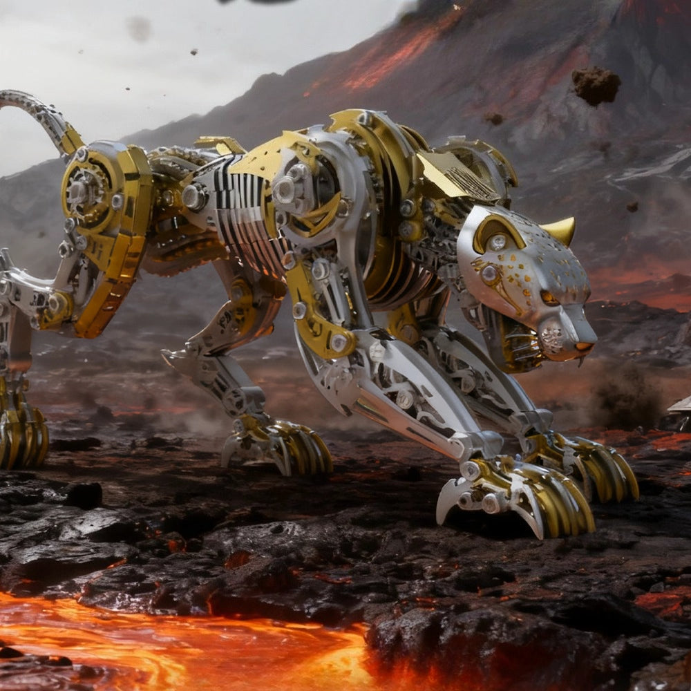 Mechanical Leopard 3D Metal Puzzle Kit