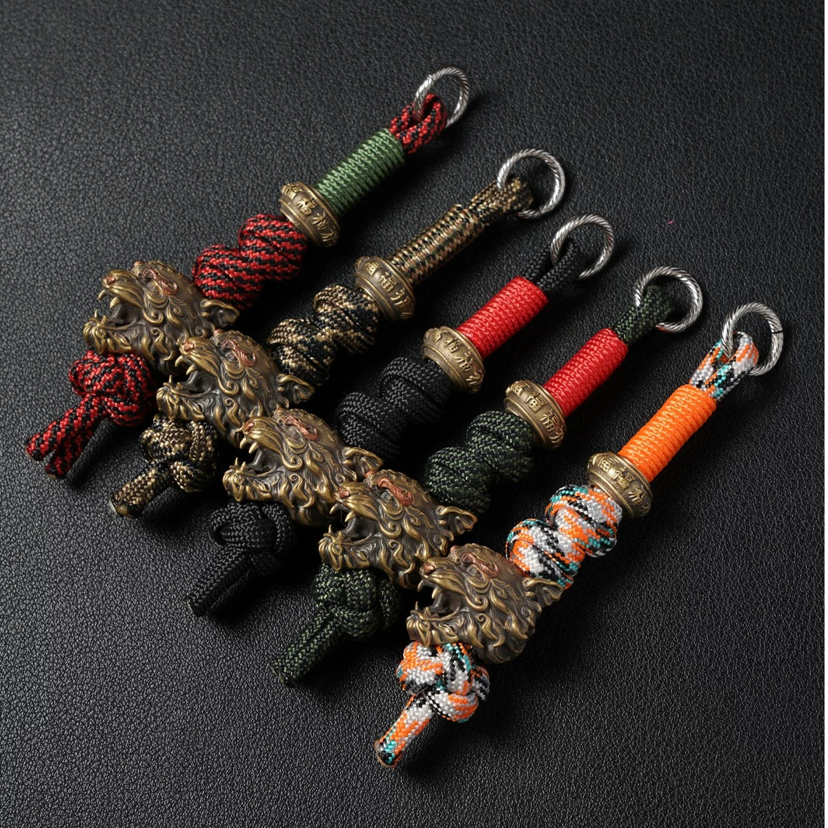 Handcrafted Tiger Head Paracord EDC Lanyard