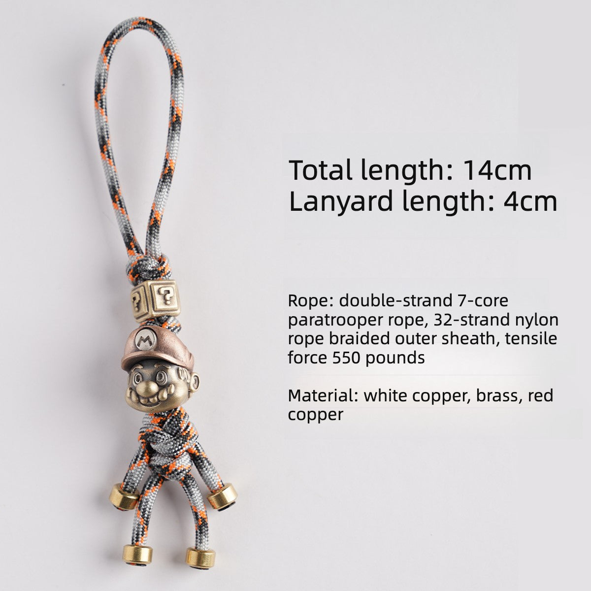 Handmade Mario Paracord EDC Pendant