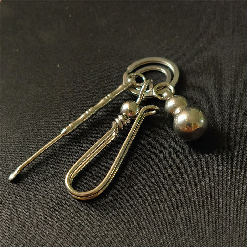 Hook round bead keychain