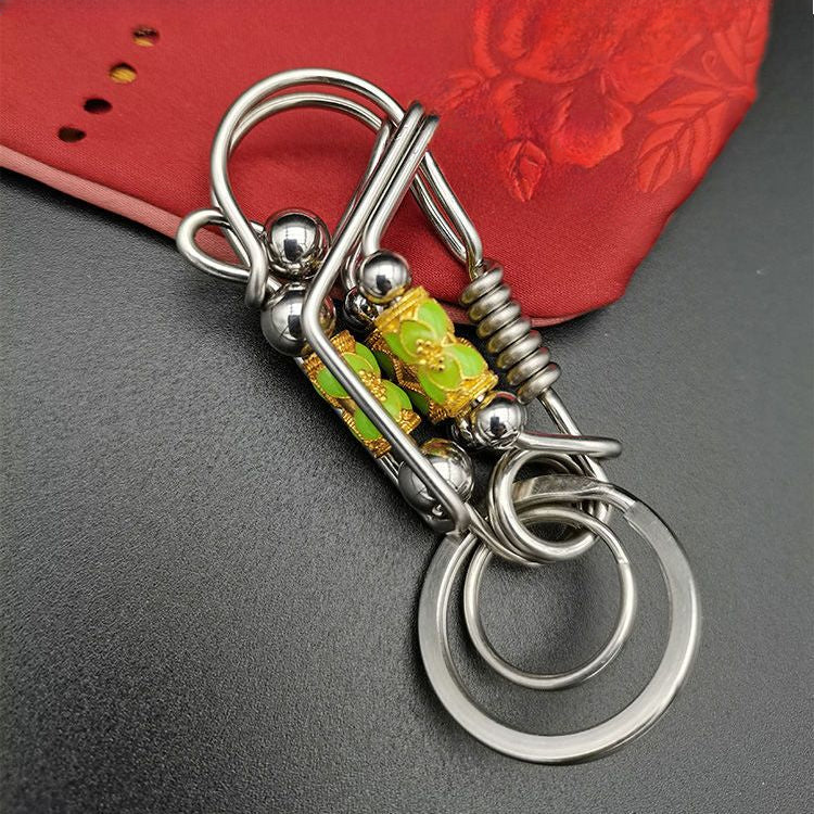 Luminous rotary steel ball keychain