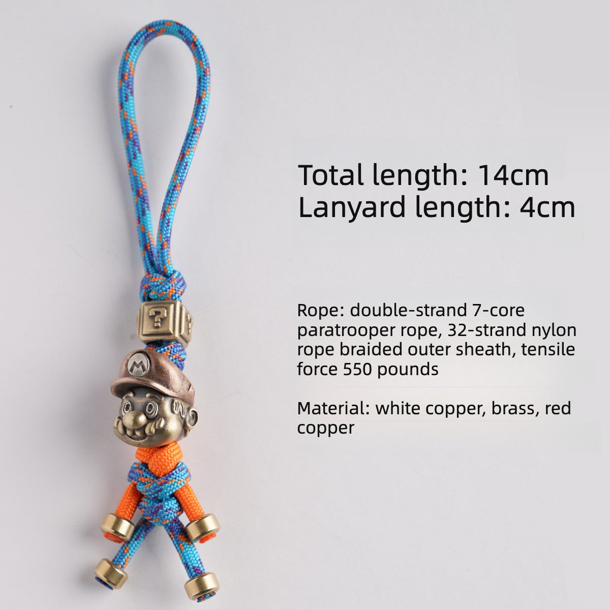Handmade Mario Paracord EDC Pendant