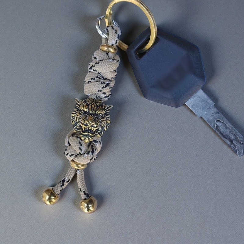 Tiger head brass pendant