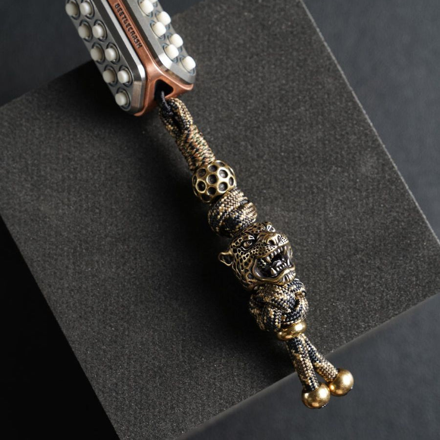 Handmade Leopard Head Paracord Pendant