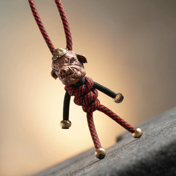 Handmade Brass Pig Paracord EDC Pendant