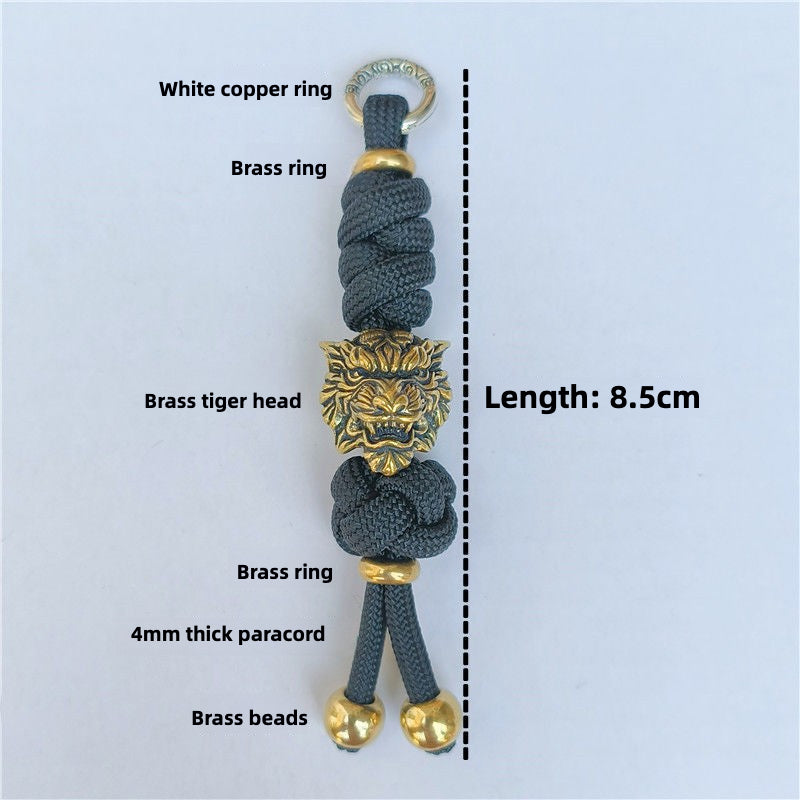 Tiger head brass pendant