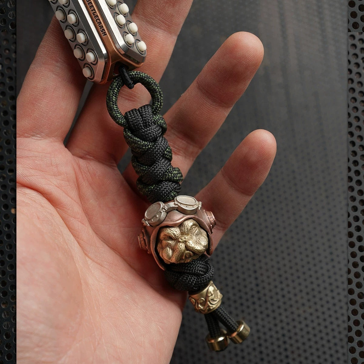 Handmade Steampunk Aviator Dog Paracord Pendant