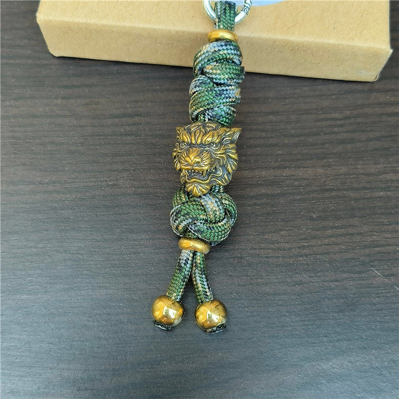 Tiger head brass pendant