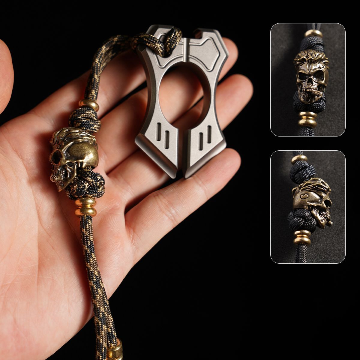 Handmade Skull Paracord Pendant