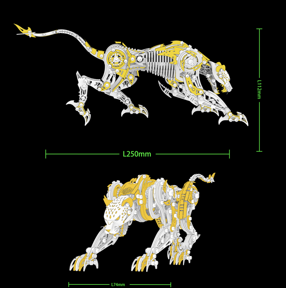 Mechanical Leopard 3D Metal Puzzle Kit