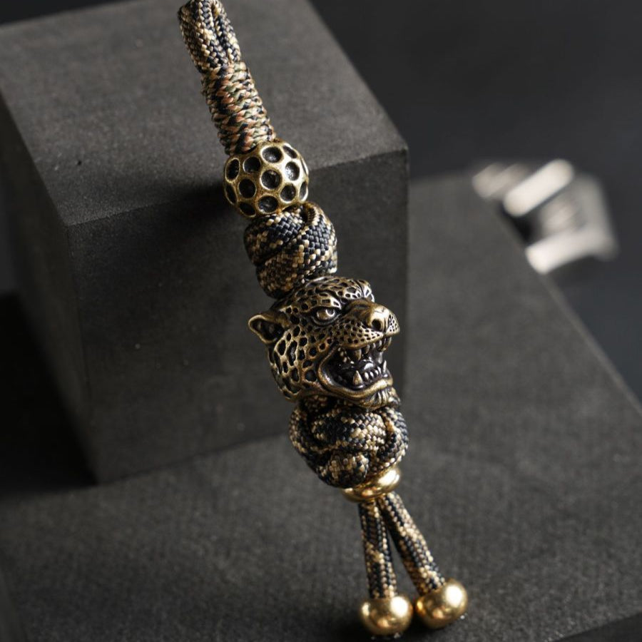 Handmade Leopard Head Paracord Pendant