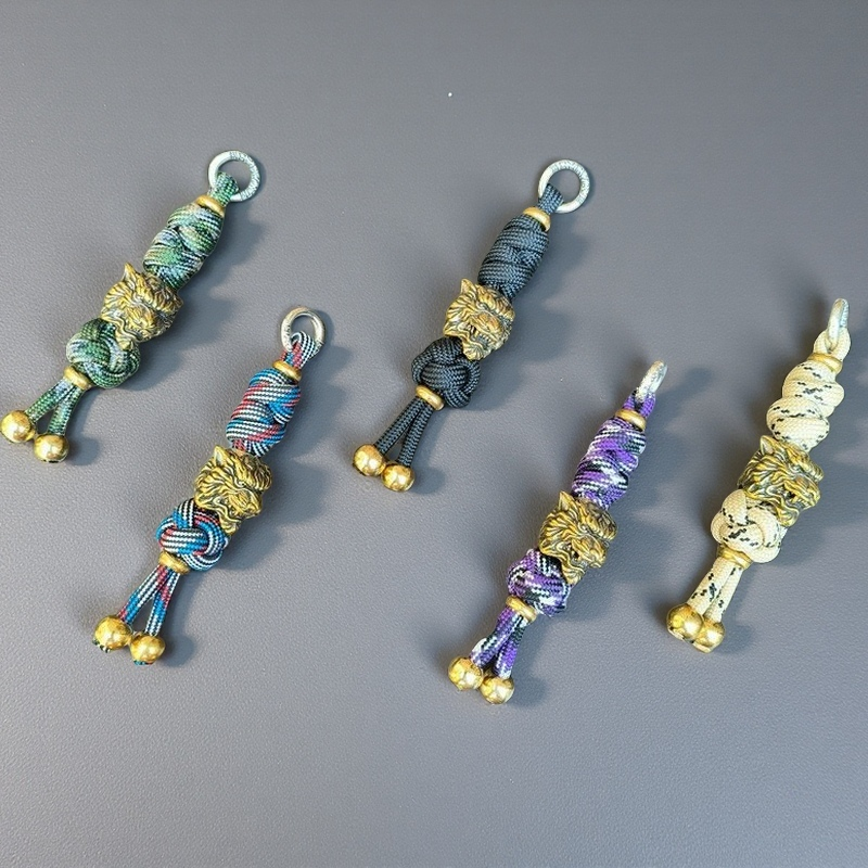 Tiger head brass pendant