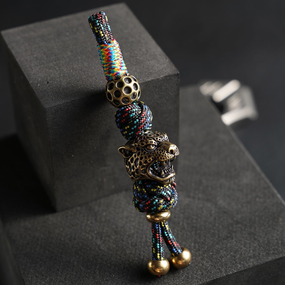 Handmade Leopard Head Paracord Pendant