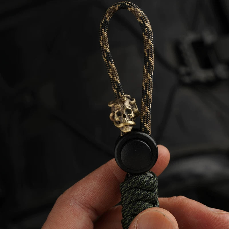 Handmade Skull Bead Paracord Lanyard