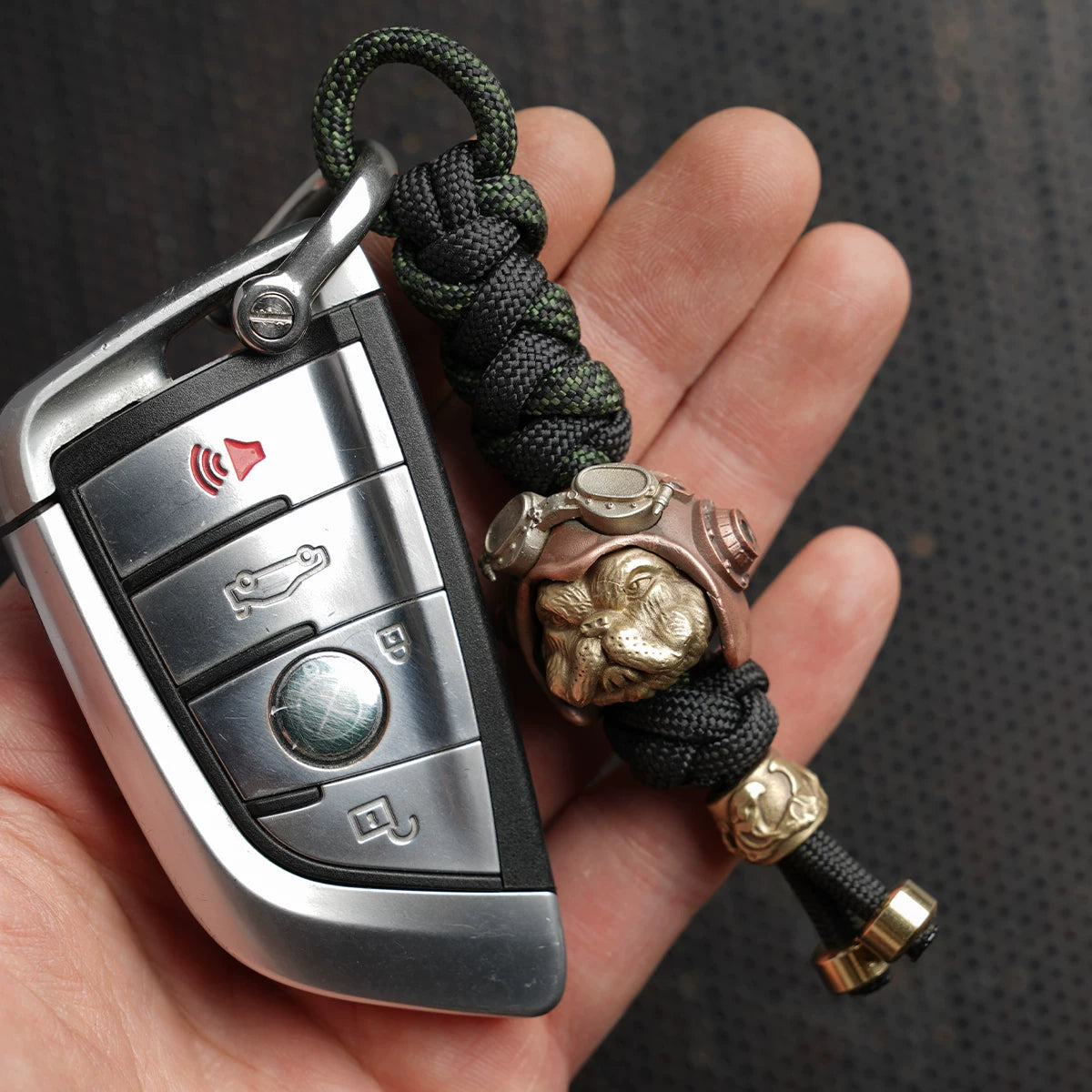 Handmade Steampunk Aviator Dog Paracord Pendant