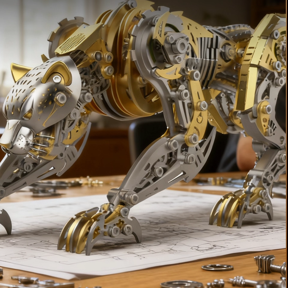 Mechanical Leopard 3D Metal Puzzle Kit