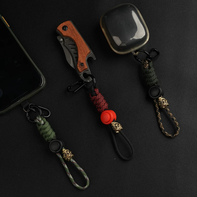 Handmade Skull Bead Paracord Lanyard