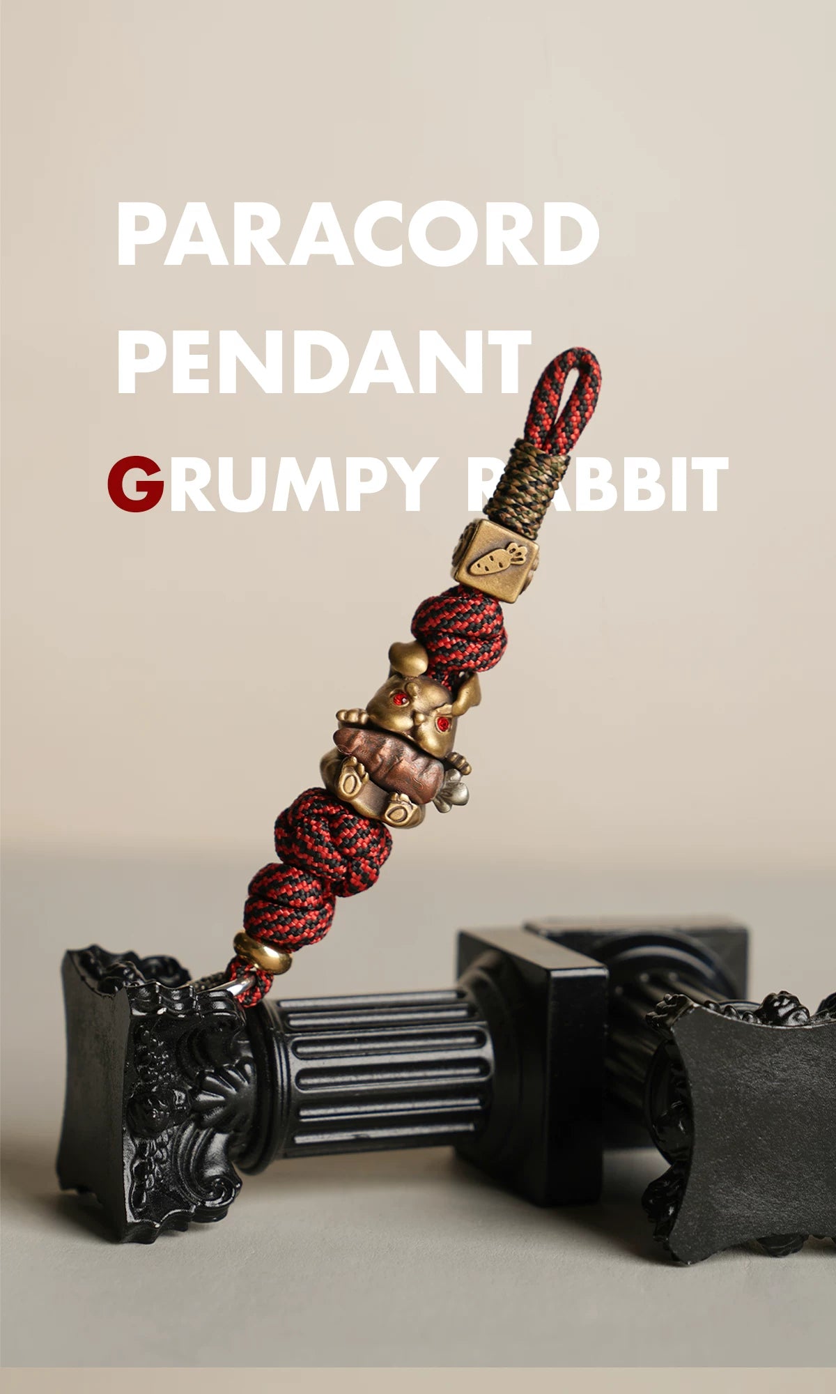 Handmade Angry Rabbit Paracord EDC Lanyard