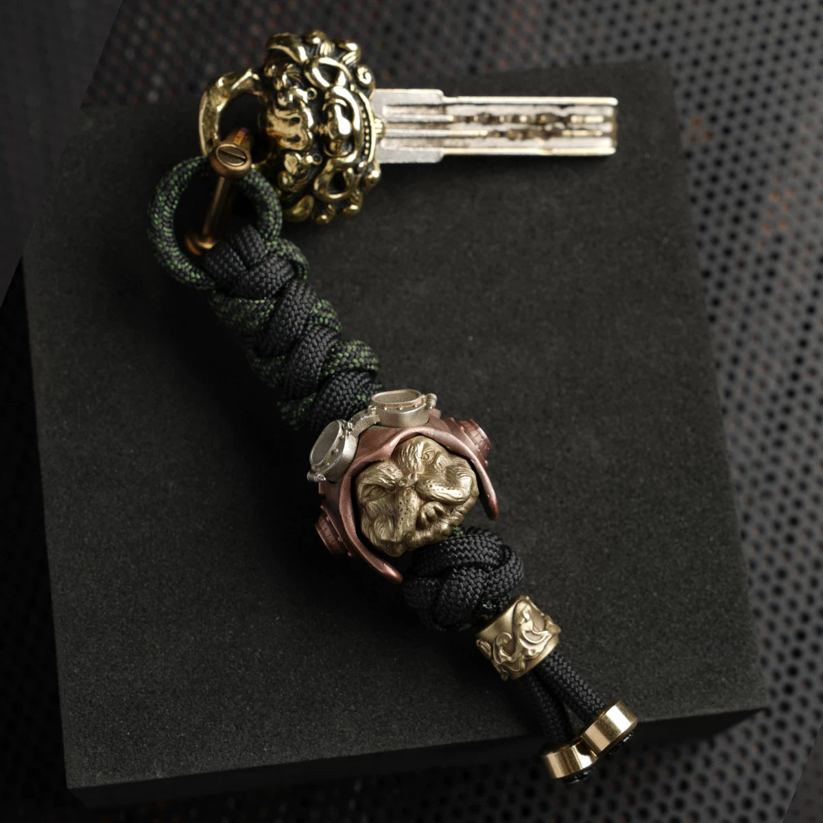 Handmade Steampunk Aviator Dog Paracord Pendant