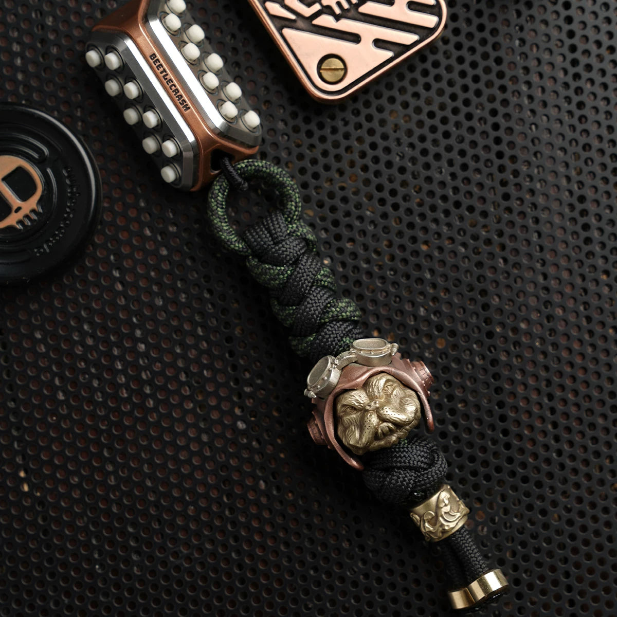Handmade Steampunk Aviator Dog Paracord Pendant