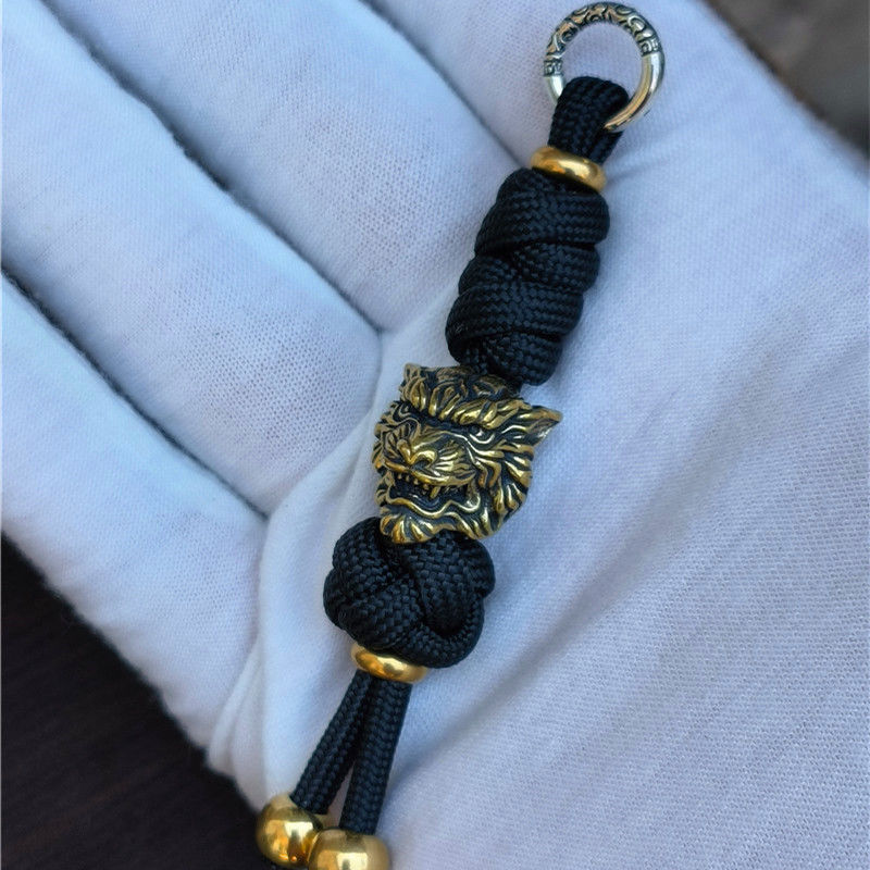 Tiger head brass pendant