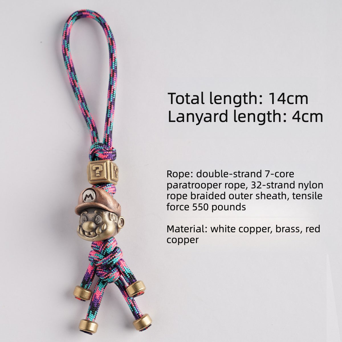 Handmade Mario Paracord EDC Pendant