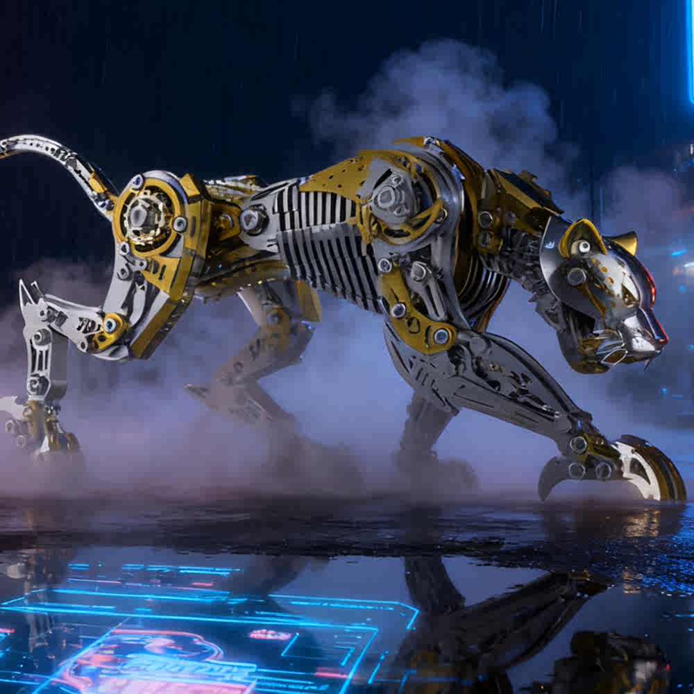 Mechanical Leopard 3D Metal Puzzle Kit