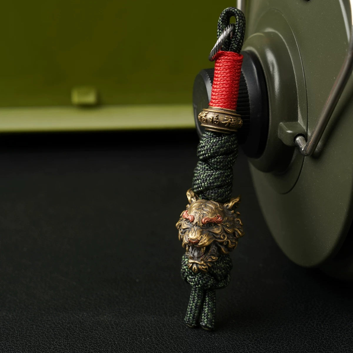 Handcrafted Tiger Head Paracord EDC Lanyard