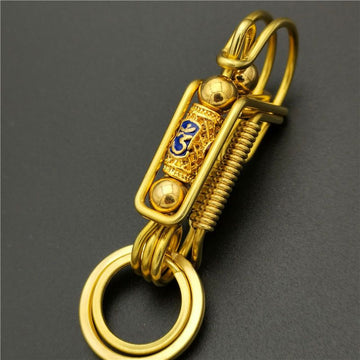 Prayer Roller Brass Keychain