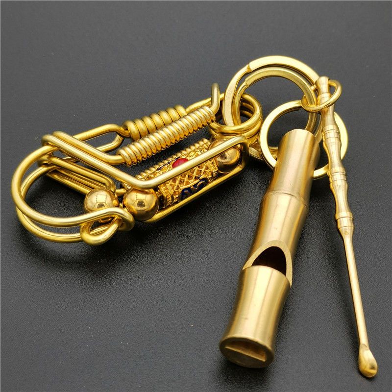 Prayer Roller Brass Keychain