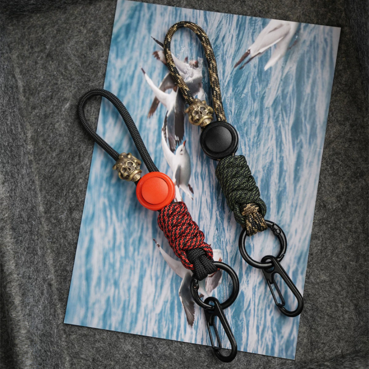 Handmade Skull Bead Paracord Lanyard