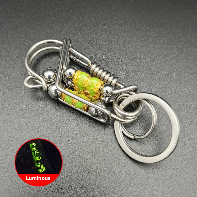 Luminous rotary steel ball keychain