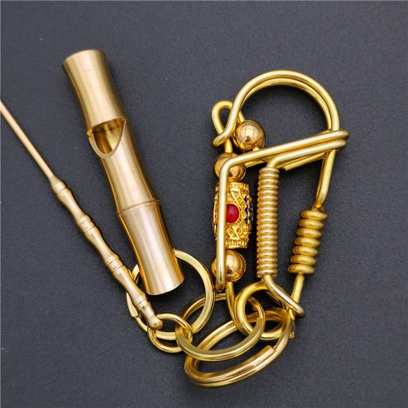 Prayer Roller Brass Keychain