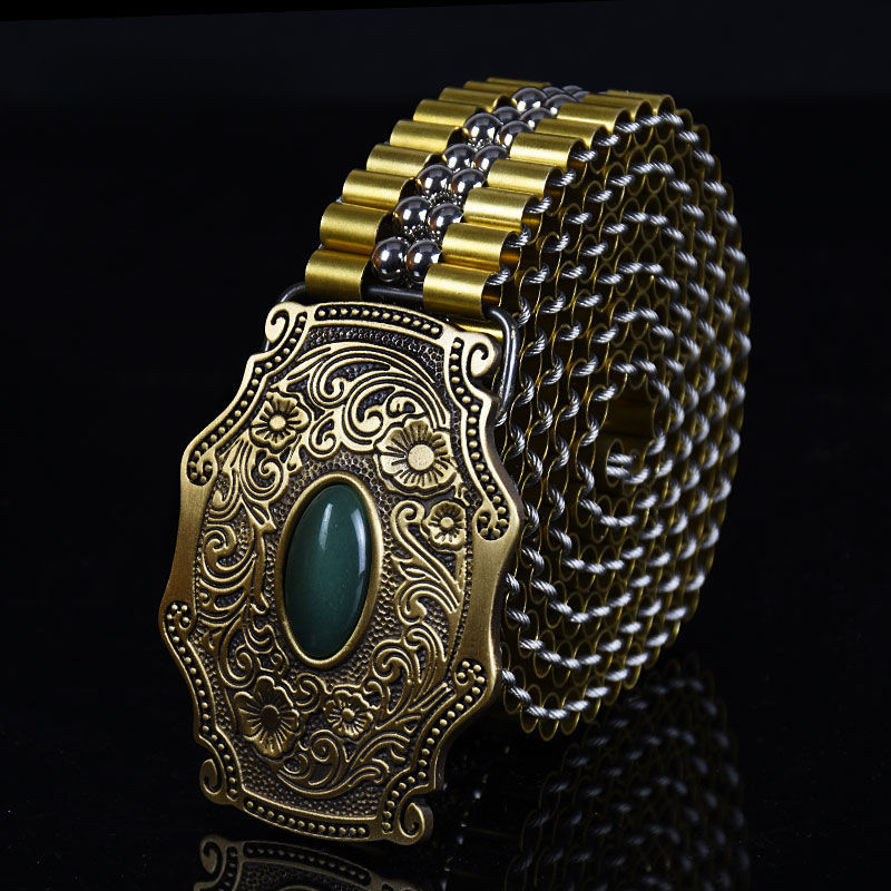 Handmade Metallic Belt (Brass + Steel Bead)