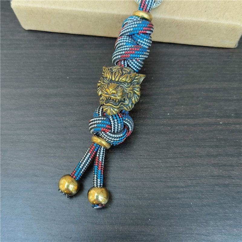 Tiger head brass pendant