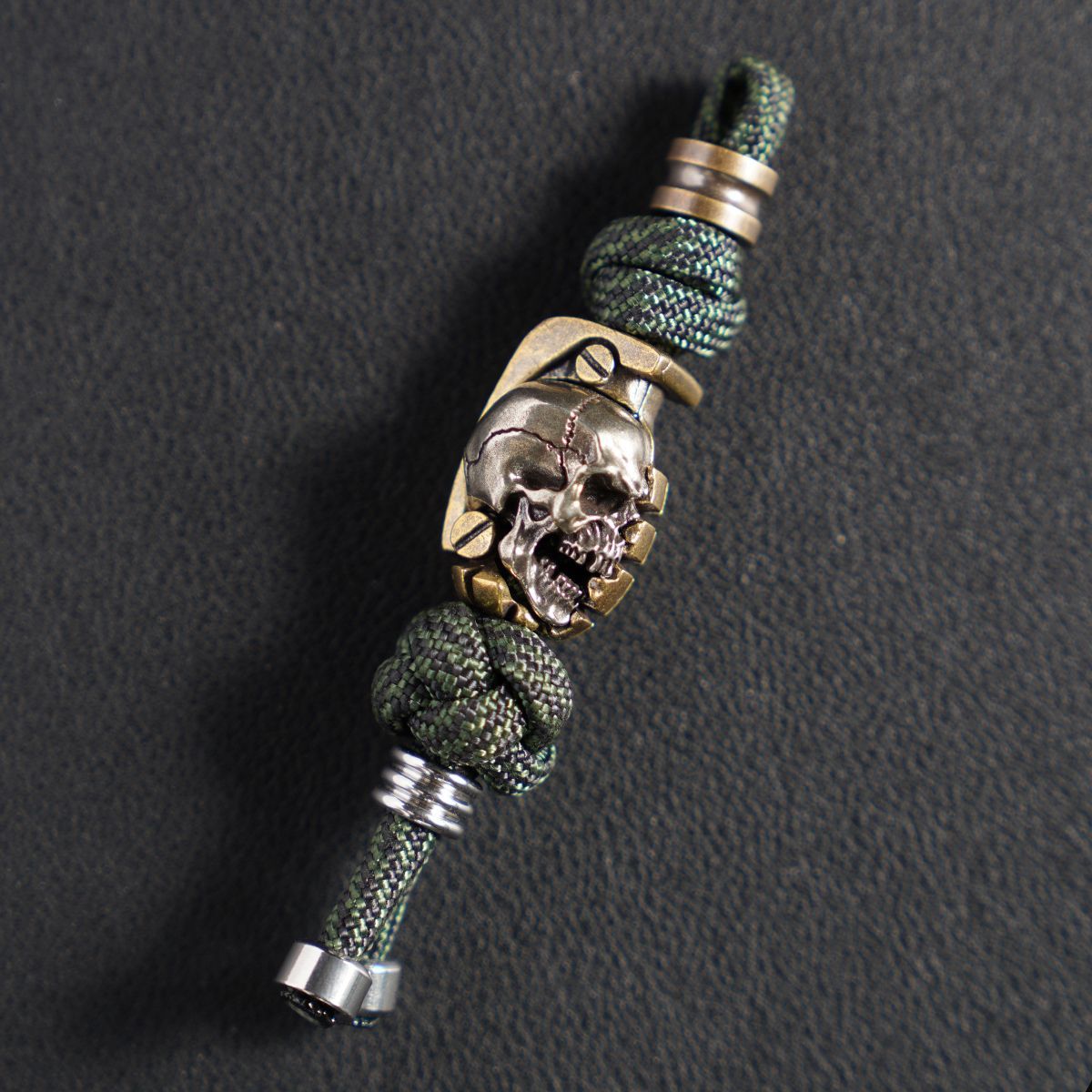 Handmade Skull Grenade Paracord Pendant