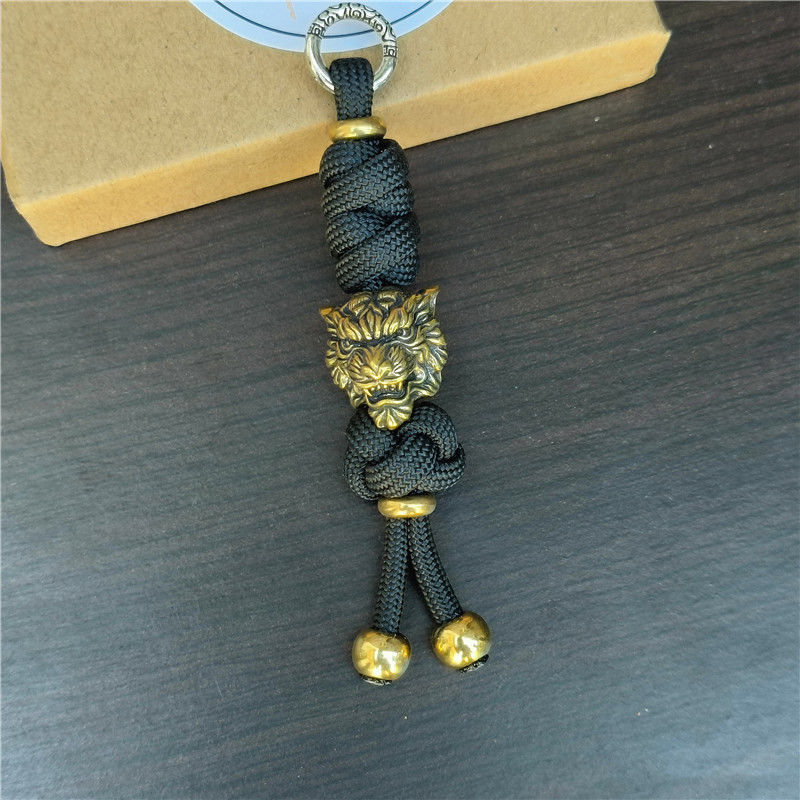Tiger head brass pendant